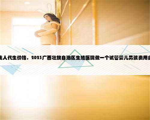 广西找人代生价格，2023广西壮族自治区生殖医院做一个试管婴儿男孩费用多少